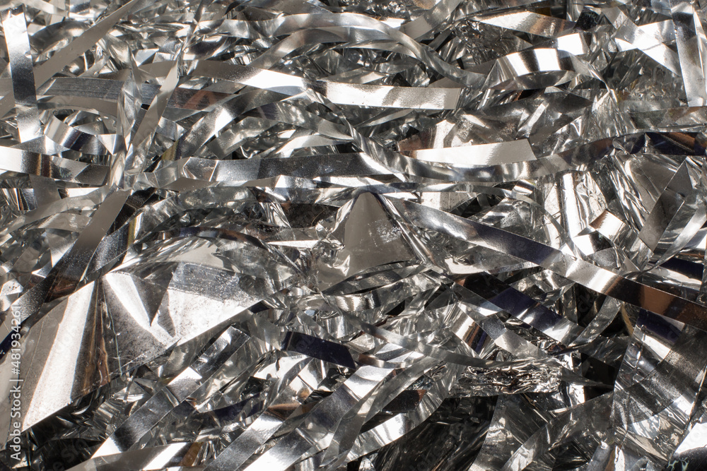 Silver ribbons background. Frame full of silver ribbons. Silver ribbons background. Frame full of silver ribbons.