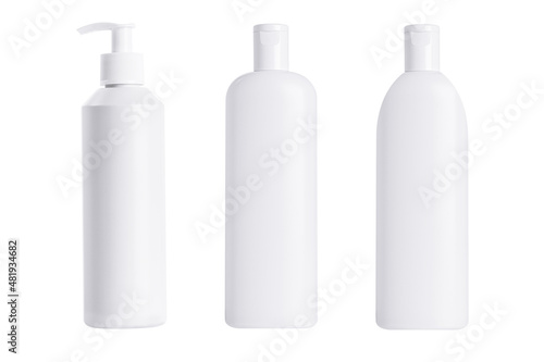 White cosmetic container isolated on white background.