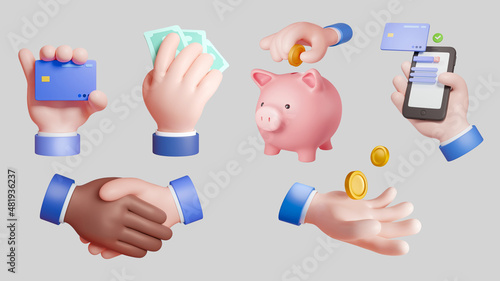 3d businessman hand gestures