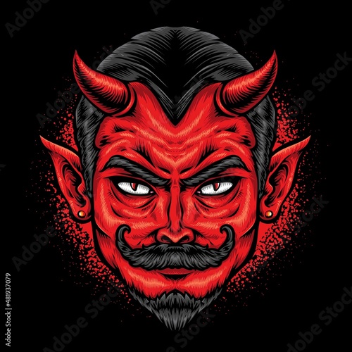 red devil face vector logo