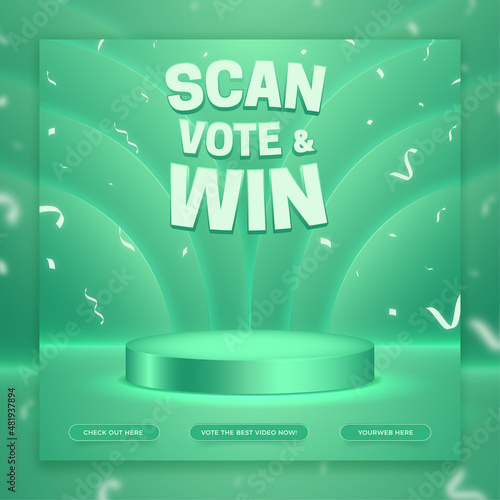 Social media invitation contest square banner template