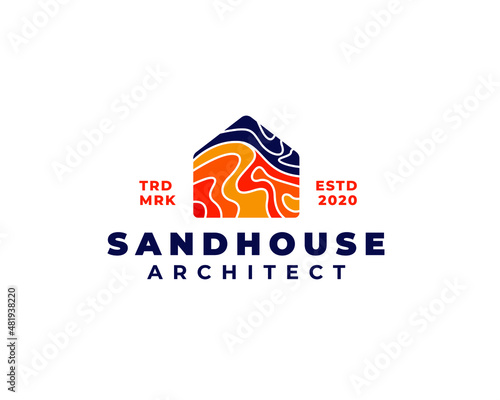 sand house desert architecture logo concept vector illustration