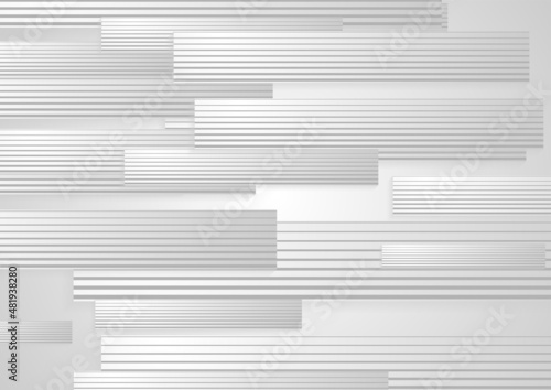 Abstract geometric tech background with grey lines and stripes. Vector design