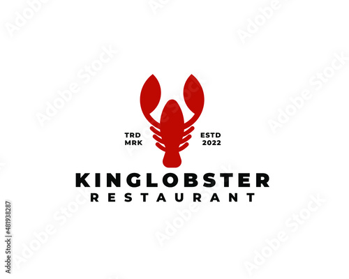 simple lobster seafood restaurant logo concept vector illustration
