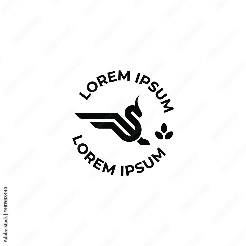 monogram monoline dragon logo stamp. Vector illustration monogram monoline dragon logo stamp. Vector illustration