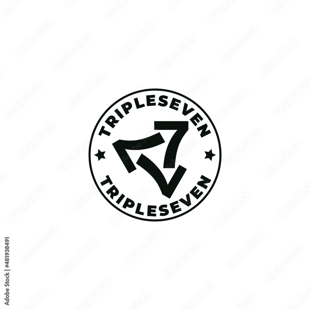 initial number of seven stamp logo concept. Vector illustration initial number of seven stamp logo concept. Vector illustration