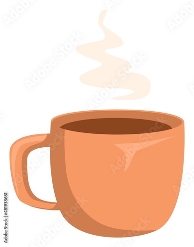 Cup of coffee with smoke isolated. Coffee cup vector illustration