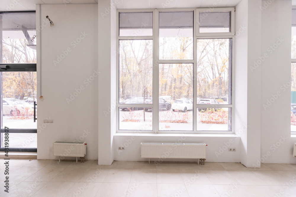 Fototapeta premium interior photo, apartment after new renovation without furniture in loft style