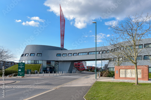 Nottingham, England - January 22, 2022: Jubilee Campus is a modern campus which is part of The University of Nottingham and is located only one mile from University Park.