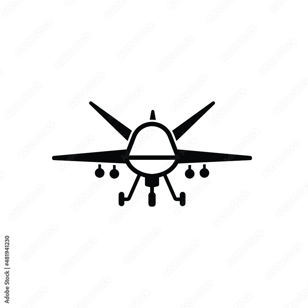 Assault drone icon vector isolated on white, sign and symbol illustration. Assault drone icon vector isolated on white, sign and symbol illustration.