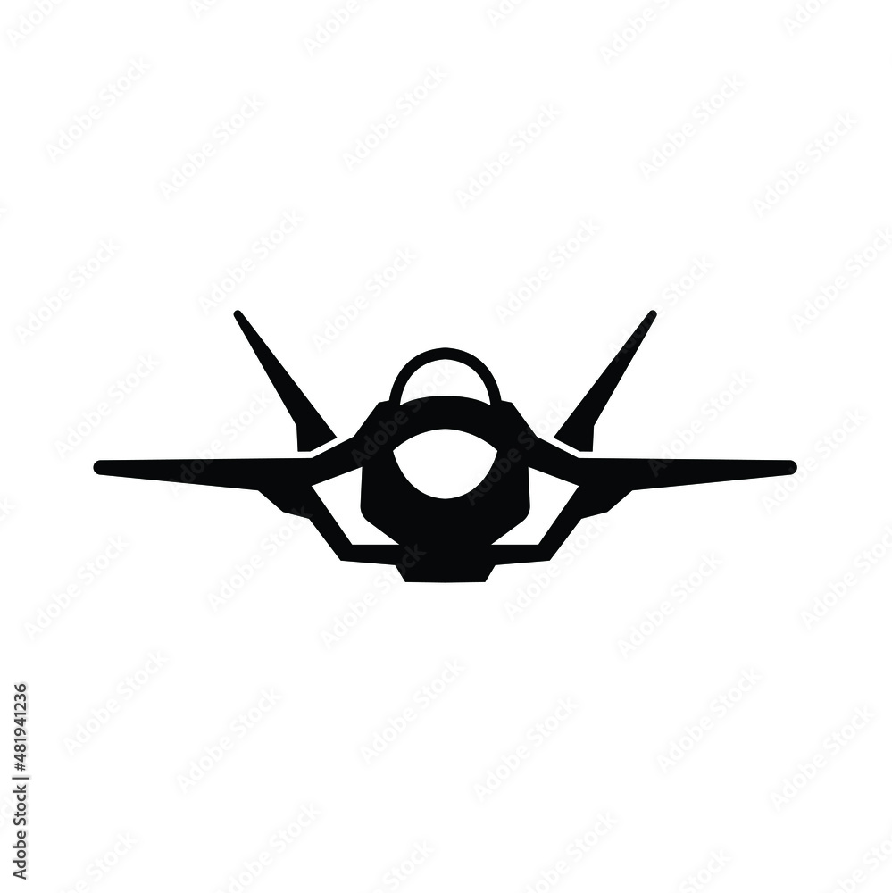Fighter aircraft icon vector isolated on white, sign and symbol illustration. Fighter aircraft icon vector isolated on white, sign and symbol illustration.