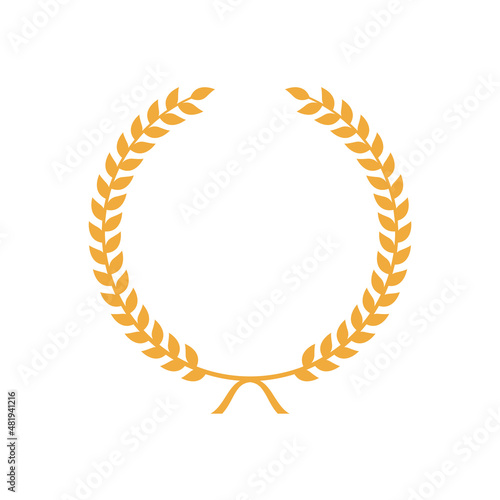 Vector gold laurel wreath.Laurel wreath with golden ribbon.