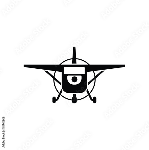Light aircraft icon vector isolated on white, sign and symbol illustration.