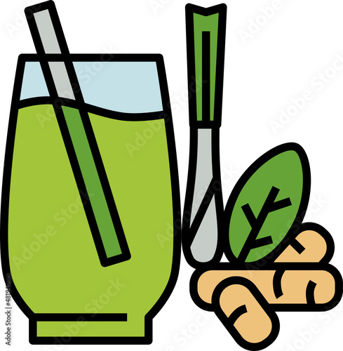 Herbal Juice Icon. Drink and Beverage concept outline style icon
