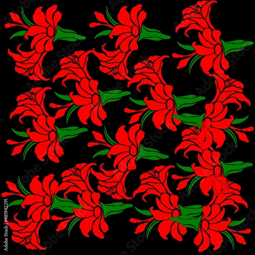 Fototapeta Naklejka Na Ścianę i Meble -  seamless pattern with flowers