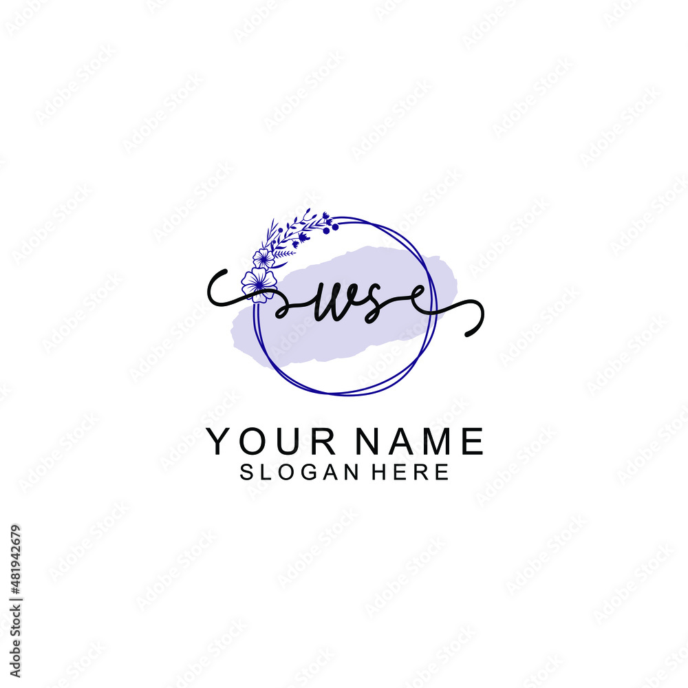 Initial WS beauty monogram and elegant logo design handwriting logo of initial signature Initial WS beauty monogram and elegant logo design handwriting logo of initial signature