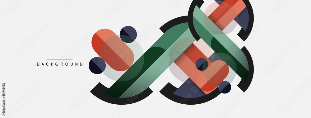 Round geometric shapes lines and circles. Vector template for wallpaper banner background or landing page Round geometric shapes lines and circles. Vector template for wallpaper banner background or landing page
