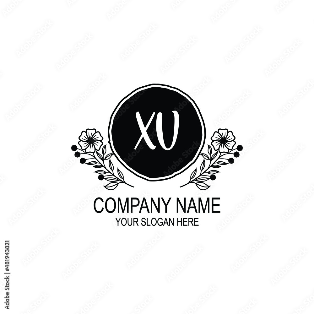 XV initial hand drawn wedding monogram logos