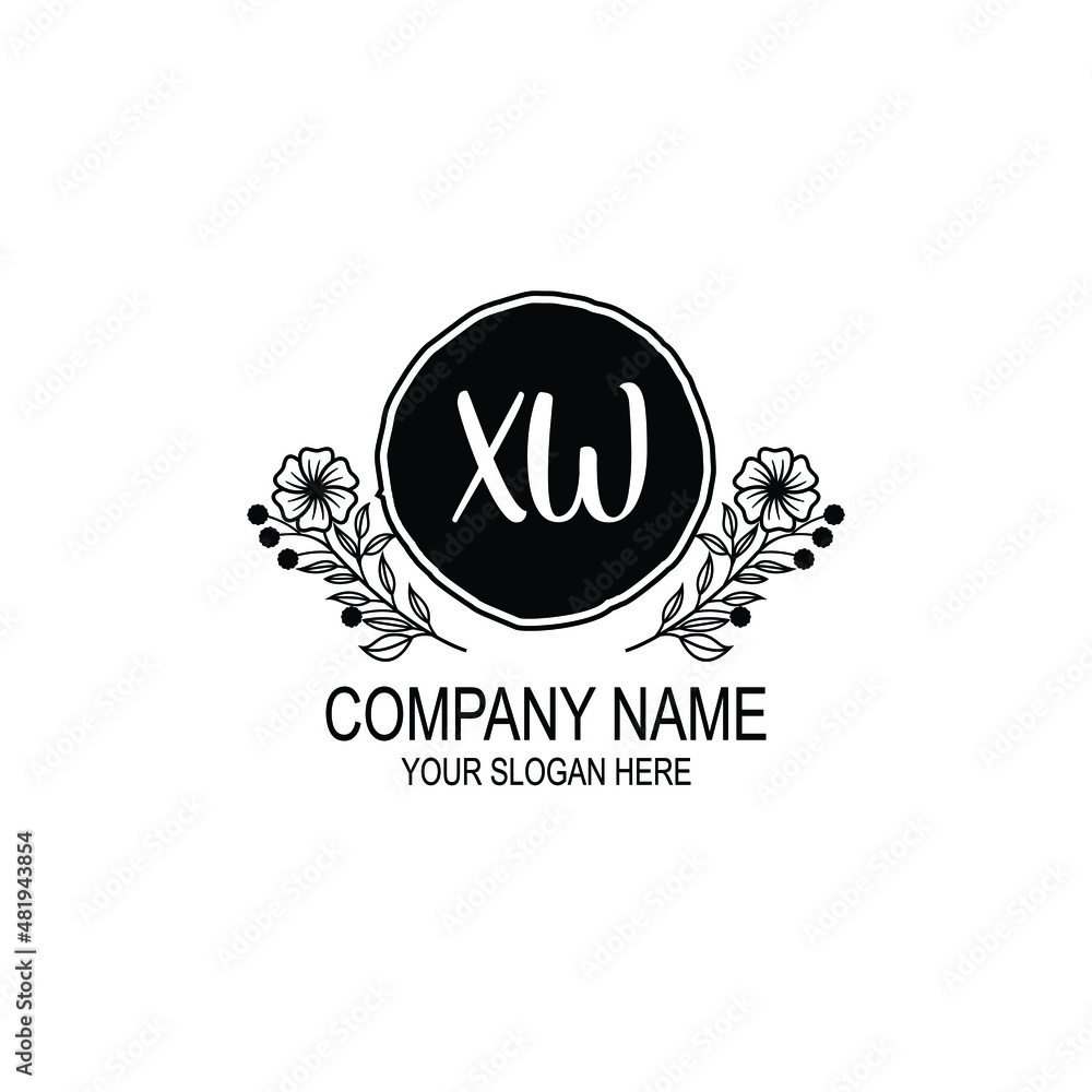 XW initial hand drawn wedding monogram logos XW initial hand drawn wedding monogram logos