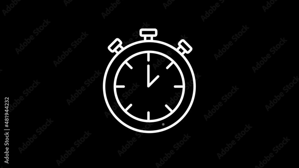 Stopwatch line icon on the Alpha Channel Stopwatch line icon on the Alpha Channel