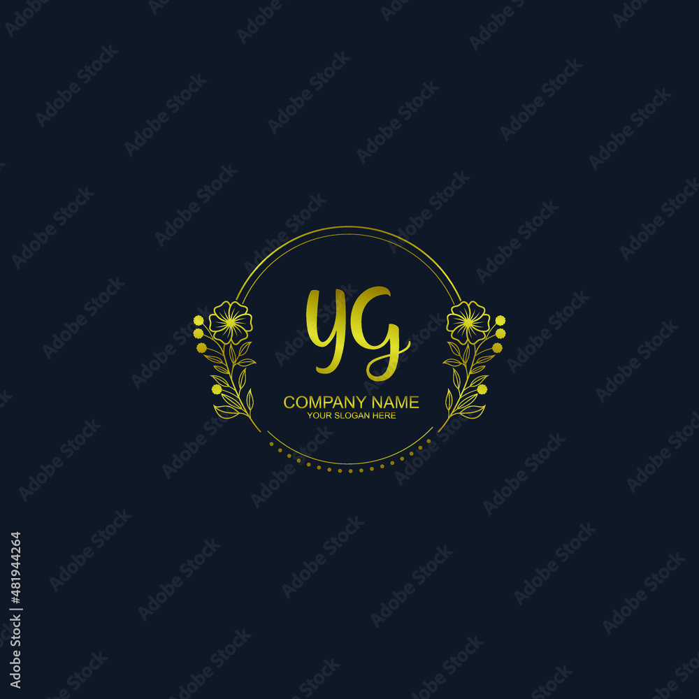 YG initial hand drawn wedding monogram logos YG initial hand drawn wedding monogram logos