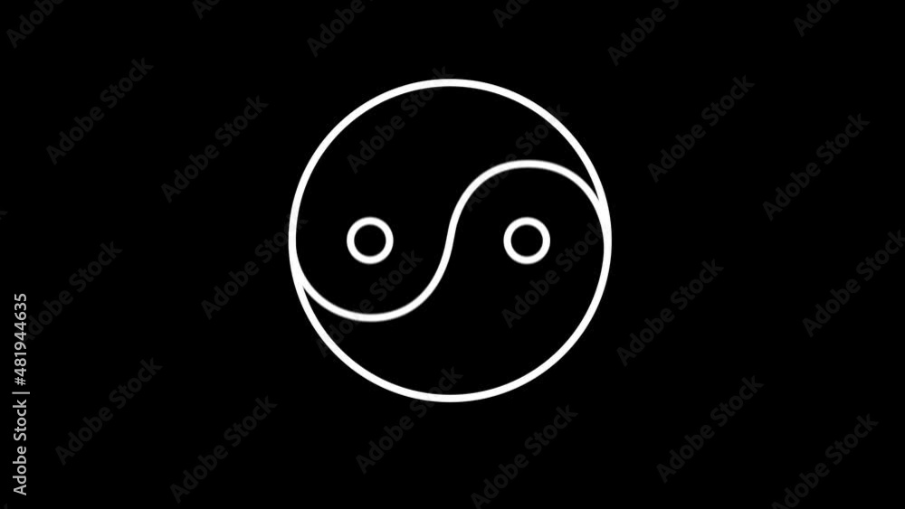 Yin Yang line icon on the Alpha Channel Yin Yang line icon on the Alpha Channel