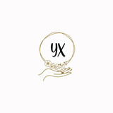 YX initial hand drawn wedding monogram logos