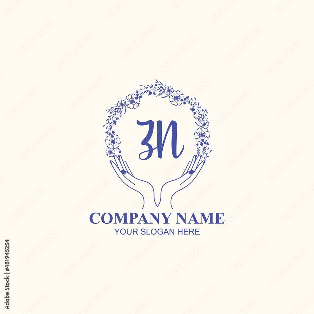 ZN initial hand drawn wedding monogram logos ZN initial hand drawn wedding monogram logos