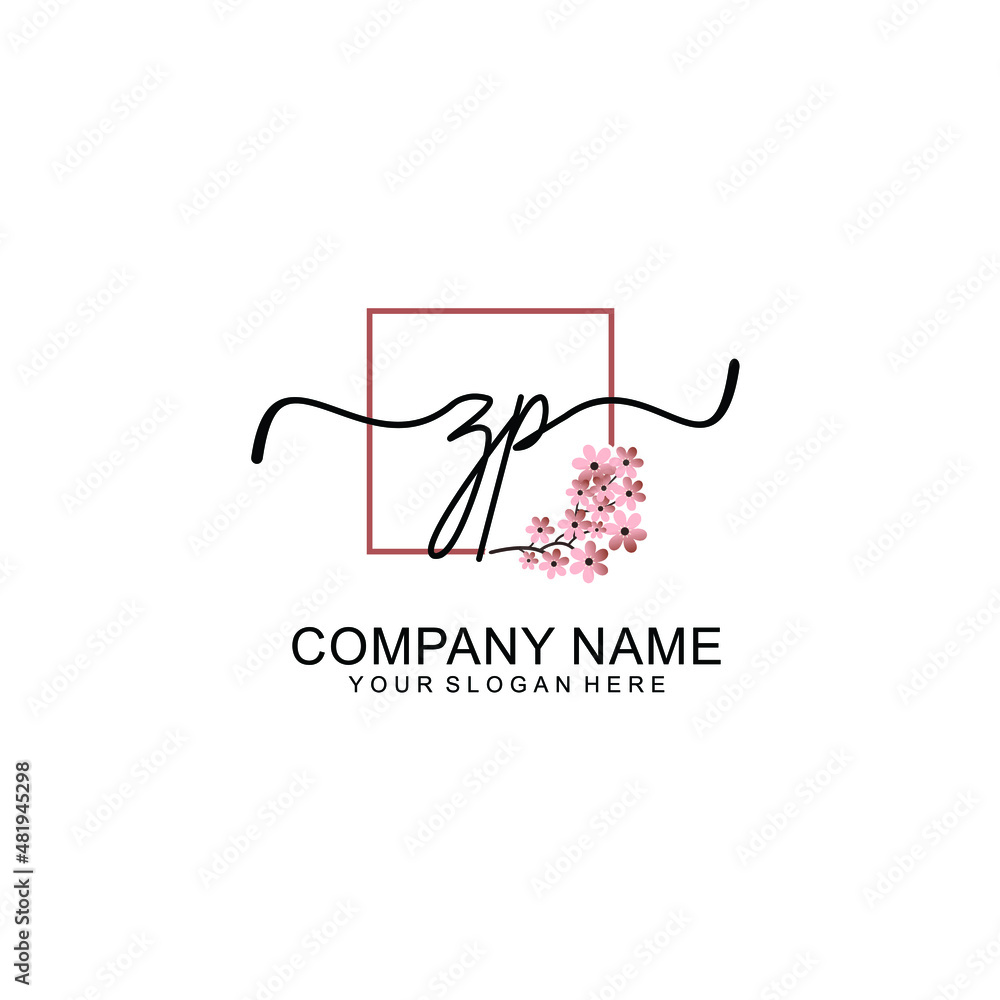 Initial ZP beauty monogram and elegant logo design handwriting logo of initial signature Initial ZP beauty monogram and elegant logo design handwriting logo of initial signature