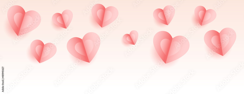 hearts greeting for valentines day in paper style