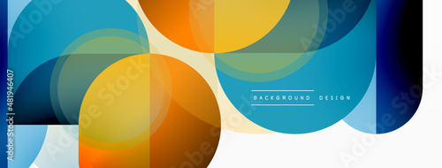 Creative geometric wallpaper. Minimal circle triangle and square line abstract background. Vector illustration for wallpaper banner background or landing page