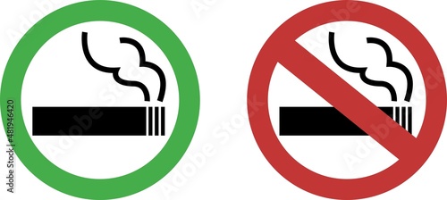 禁煙・喫煙・分煙マークのシンプルなピクトグラム