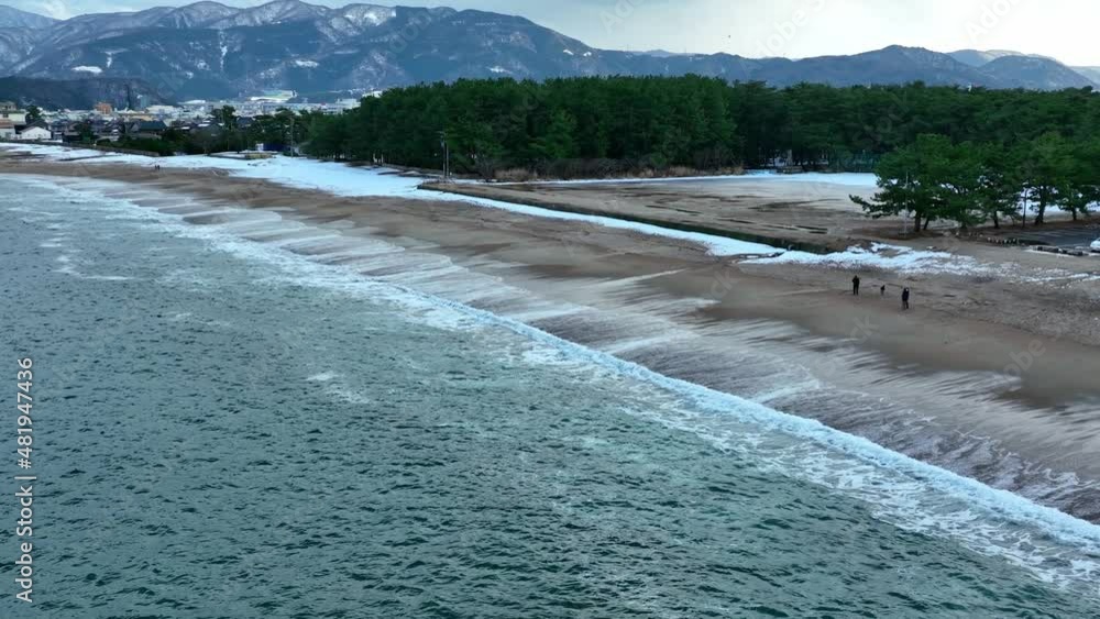 福井県　気比の松原　海岸　ドローン空撮