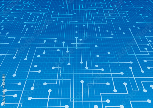 サイバー空間を流れるパルス　デジタルのイメージ