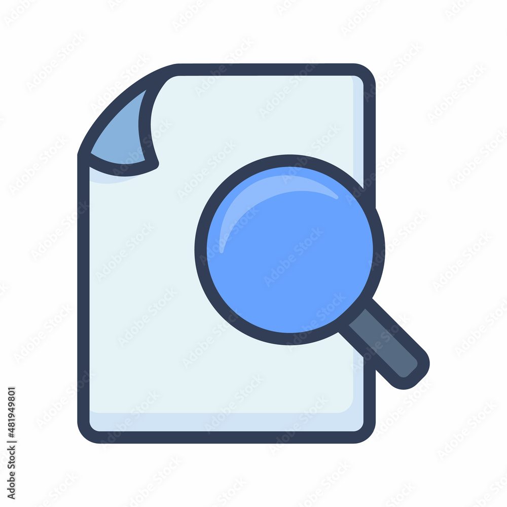 search document file paper page find magnifier single isolated icon with filled line style search document file paper page find magnifier single isolated icon with filled line style