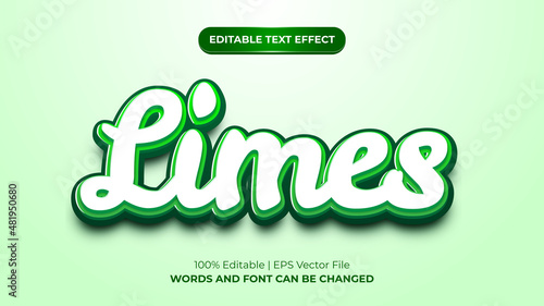 Limes Editable 3D Modern Text Effect
