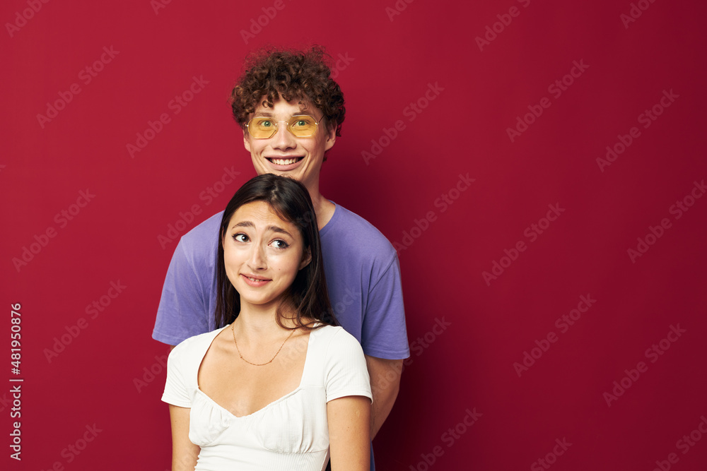 nice guy and girl hand gesture fun friendship Youth style nice guy and girl hand gesture fun friendship Youth style