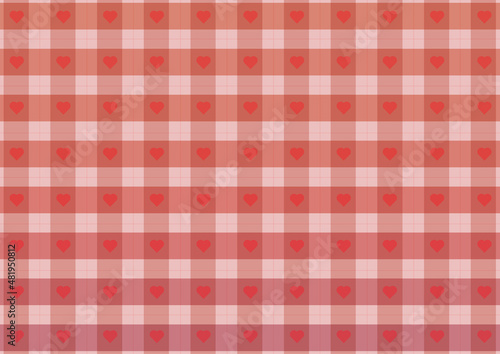 heart shape with gingham graphic background