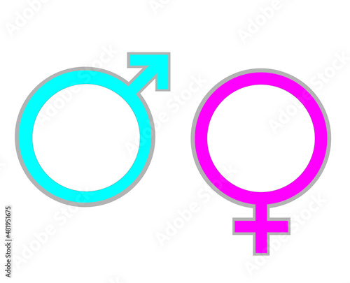 Male and female sign. Vector illustration image. Isolated on white background.