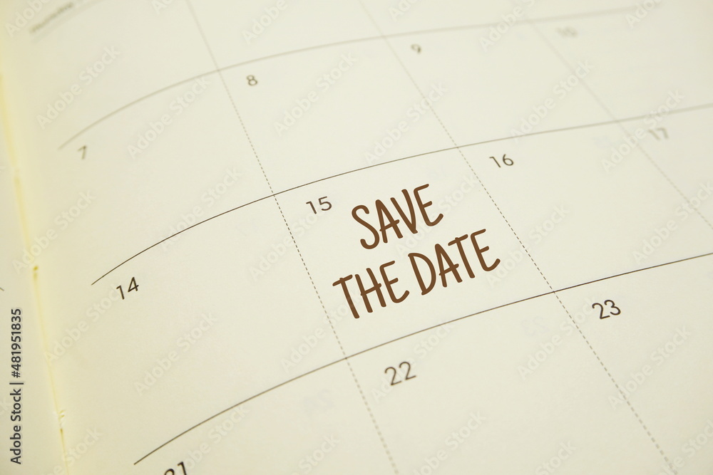 Save The Date typography text on schedule planning Save The Date typography text on schedule planning