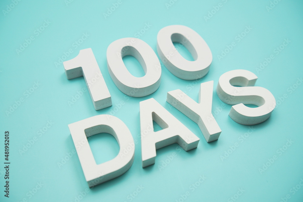 100 Days alphabet letters on blue background 100 Days alphabet letters on blue background
