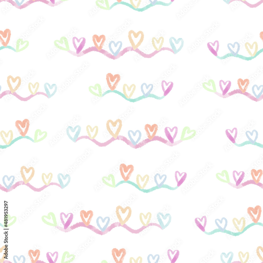 seamless valentine day pattern background with cute heart line , valentine card seamless valentine day pattern background with cute heart line , valentine card
