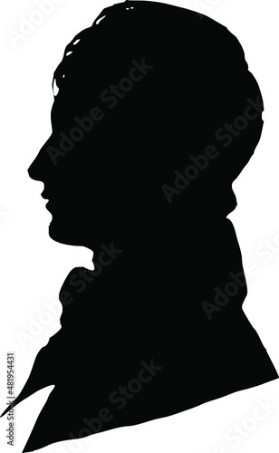 Fotografia Male silhouette in antique european costume of 18th-19th century