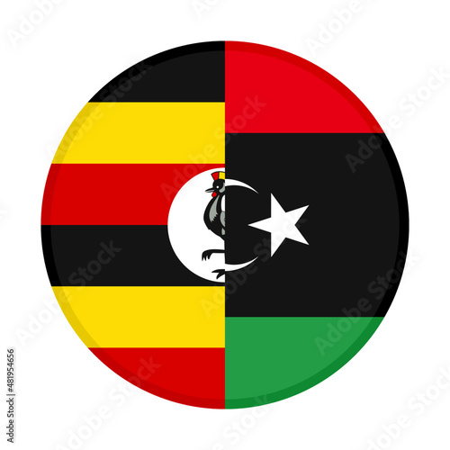 Free Download round icon with uganda and libya flags. vector illustration isolated on white background - GFXLoad