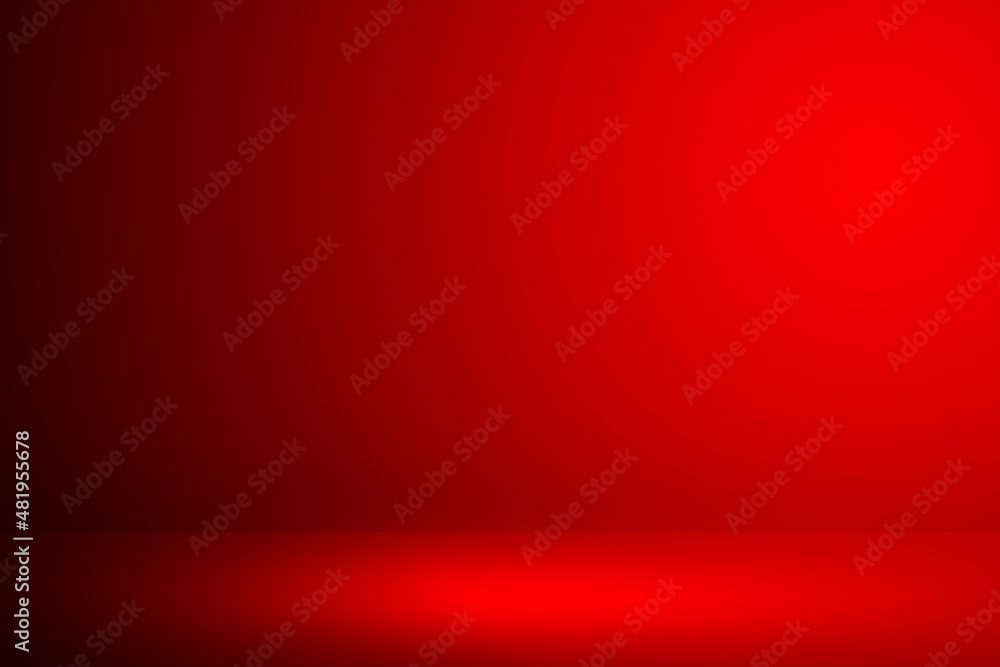 Red wall and floor with light and shadow background. Use for product display for presentation and cover banner design. Red wall and floor with light and shadow background. Use for product display for presentation and cover banner design.