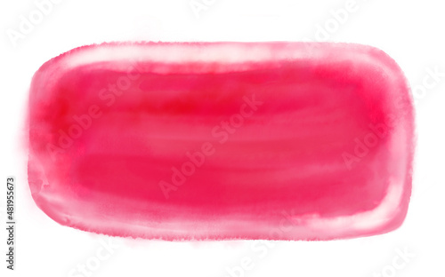 Abstract pink watercolor splash on white background. Pastel color for banner, decoration, brush stroke.
