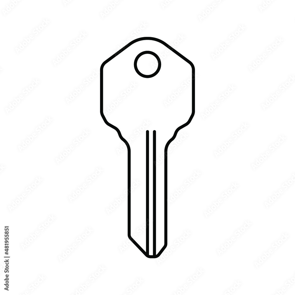 Key icon, isolated. Flat design. Vector illustration Key icon, isolated. Flat design. Vector illustration