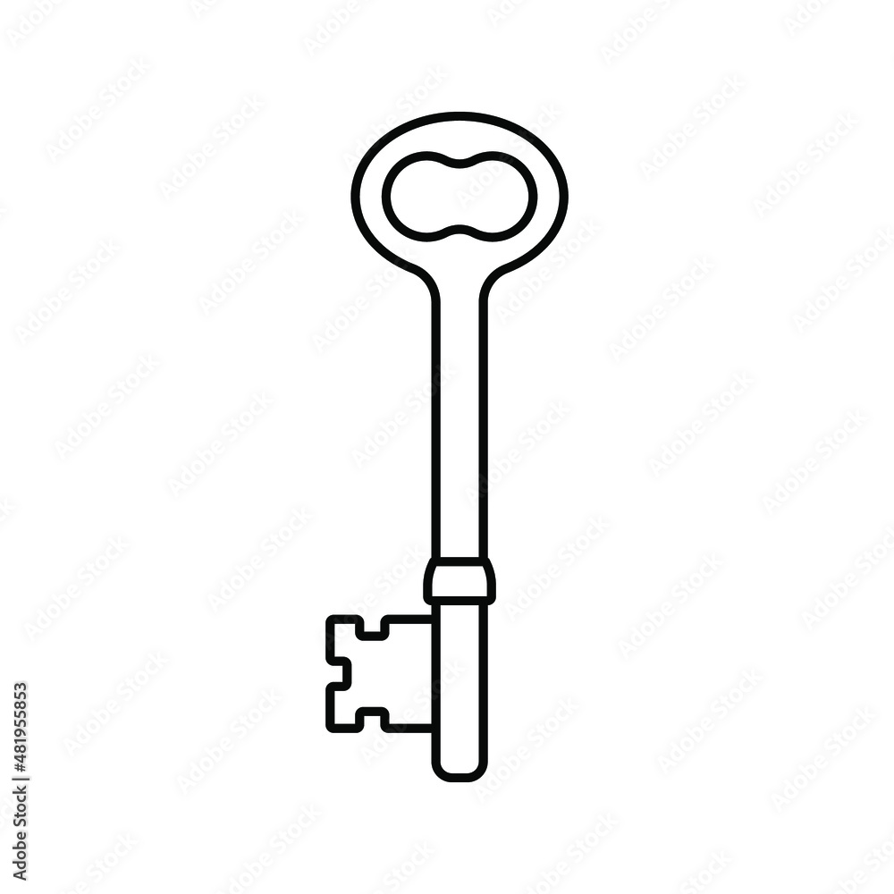Key icon, isolated. Flat design. Vector illustration Key icon, isolated. Flat design. Vector illustration
