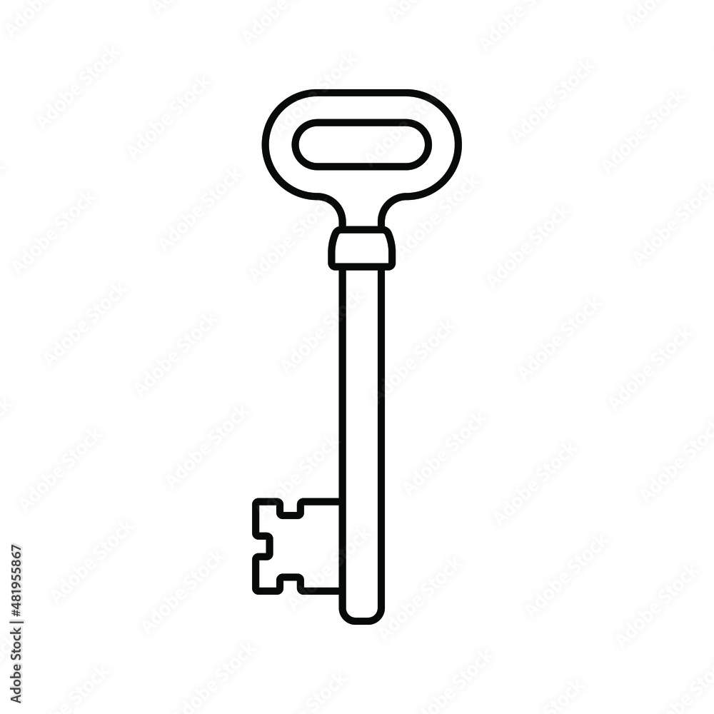 Key icon, isolated. Flat design. Vector illustration Key icon, isolated. Flat design. Vector illustration
