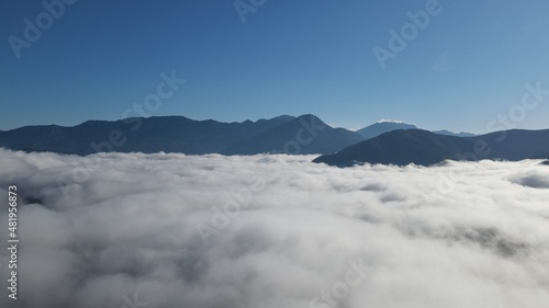 defauAerial View Massive Clouds Of Fog Above The valley Of Koritiani Village In thesprotia, Epirus, Greecelt © tassos stavrou